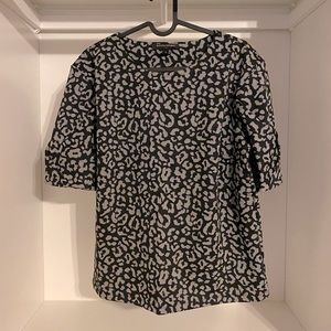 Animal Print Top with Origami Sleeve Detail